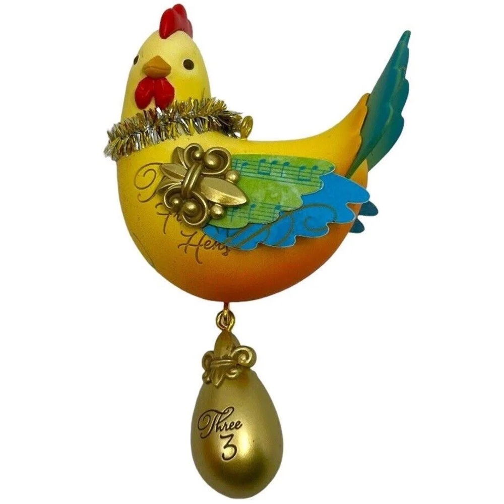 Hallmark Ornament Three French Hens 12 Days Of Christmas 2013 New 3rd in Series